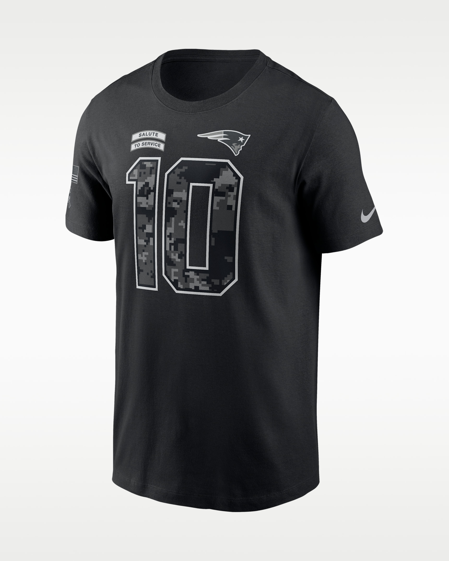 Drake Maye New England Patriots Salute to Service Men's Nike NFL T